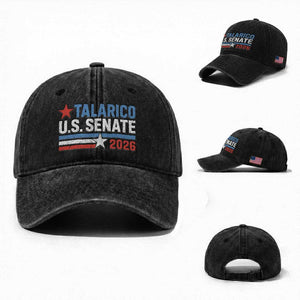 James Talarico US Senate 2026 Washed Cotton Baseball Cap Texas Senate Race Stars and Stripes TS11 Washed Cap Universal Fit Black Print Your Wear