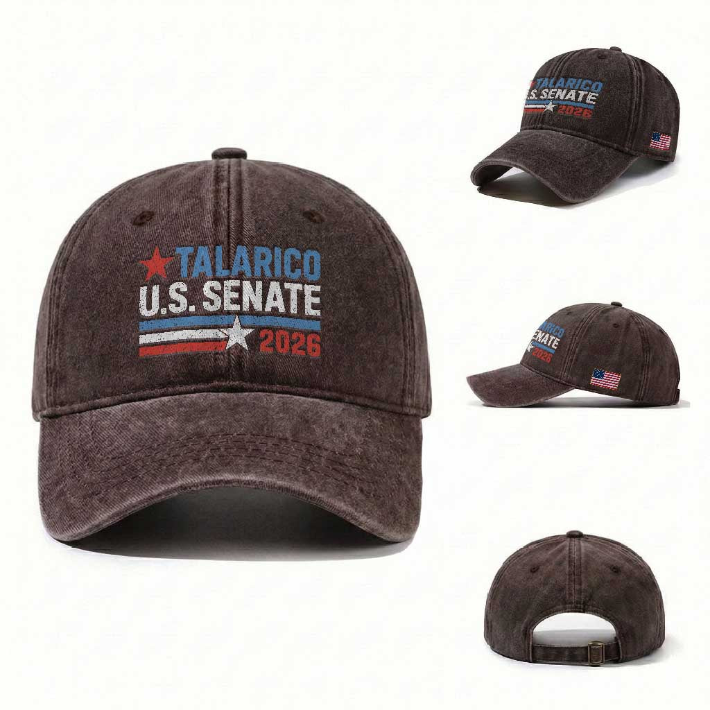 James Talarico US Senate 2026 Washed Cotton Baseball Cap Texas Senate Race Stars and Stripes TS11 Washed Cap Universal Fit Dark Brown Print Your Wear