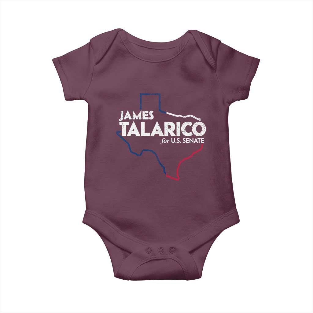 James Talarico for US Senate Baby Onesie Texas Senate Race 2026 TS11 Maroon Print Your Wear
