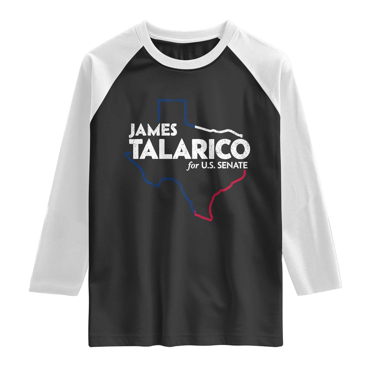 James Talarico for US Senate Raglan Shirt Texas Senate Race 2026 TS11 Black White Print Your Wear