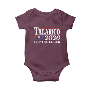 James Talarico 2026 Flip The Tables Baby Onesie Texas Senate TS11 Maroon Print Your Wear