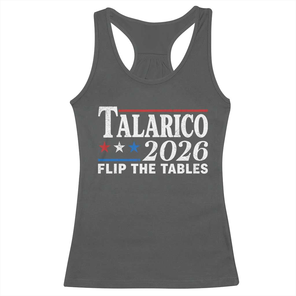 James Talarico 2026 Flip The Tables Racerback Tank Top Texas Senate TS11 Dark Heather Print Your Wear