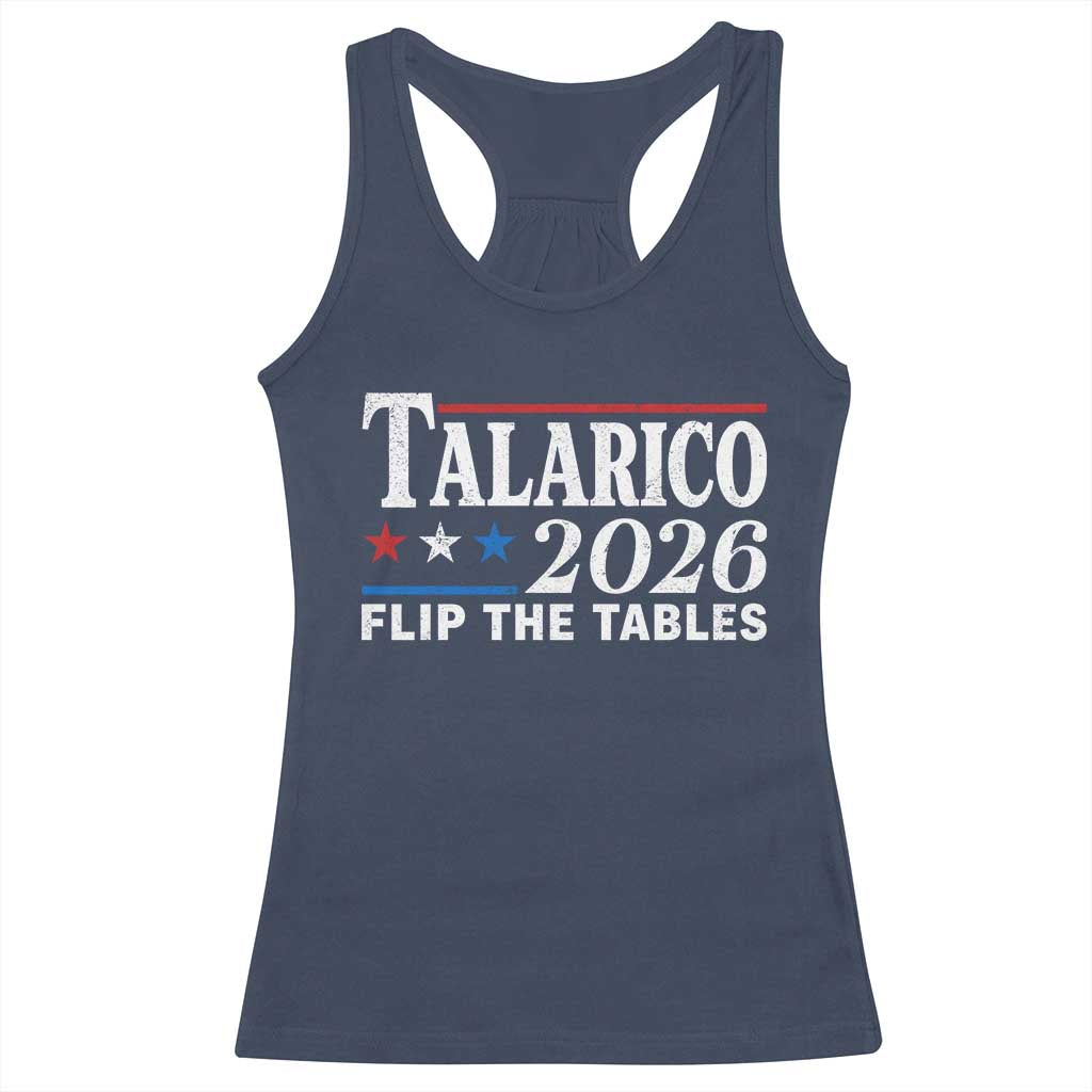 James Talarico 2026 Flip The Tables Racerback Tank Top Texas Senate TS11 Navy Print Your Wear