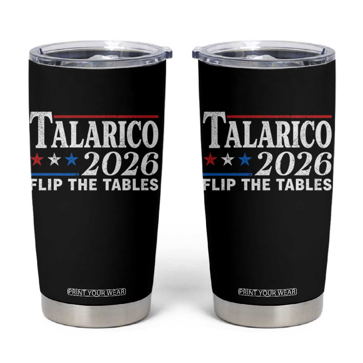 James Talarico 2026 Flip The Tables Tumbler Cup Texas Senate TS11 Black Print Your Wear