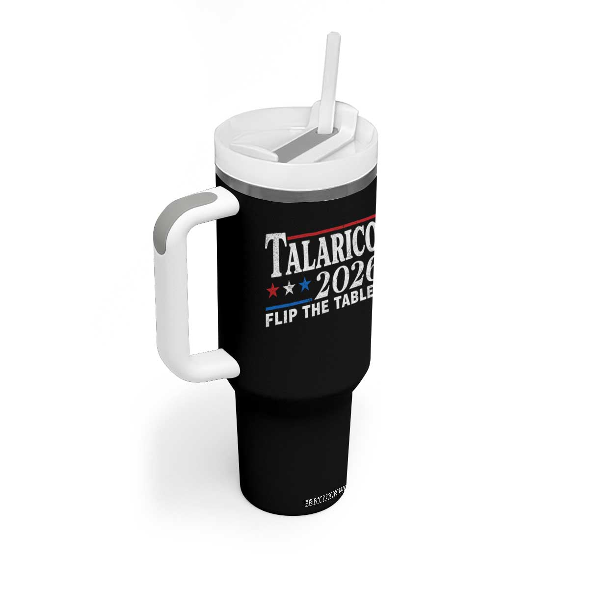 James Talarico 2026 Flip The Tables Tumbler With Handle Texas Senate TS11 Print Your Wear