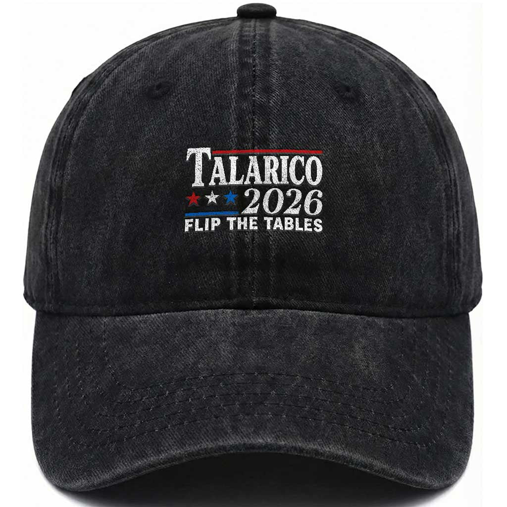 James Talarico 2026 Flip The Tables Washed Cotton Baseball Cap Texas Senate TS11 Print Your Wear