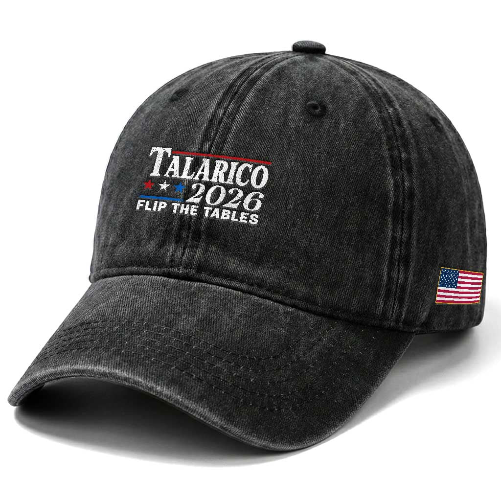 James Talarico 2026 Flip The Tables Washed Cotton Baseball Cap Texas Senate TS11 Print Your Wear
