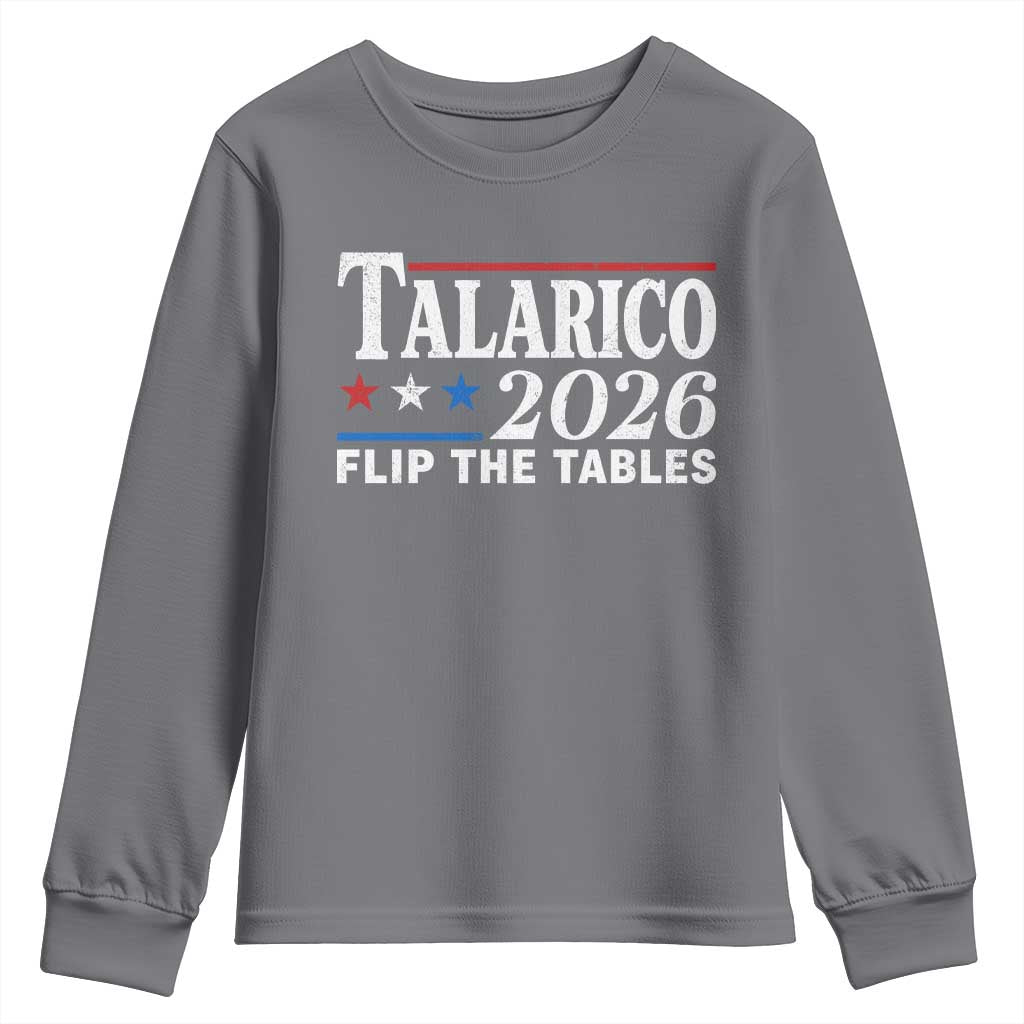 James Talarico 2026 Flip The Tables Youth Sweatshirt Texas Senate TS11 Charcoal Print Your Wear