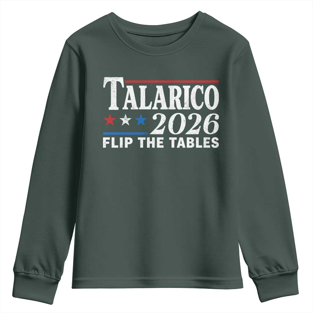 James Talarico 2026 Flip The Tables Youth Sweatshirt Texas Senate TS11 Dark Forest Green Print Your Wear