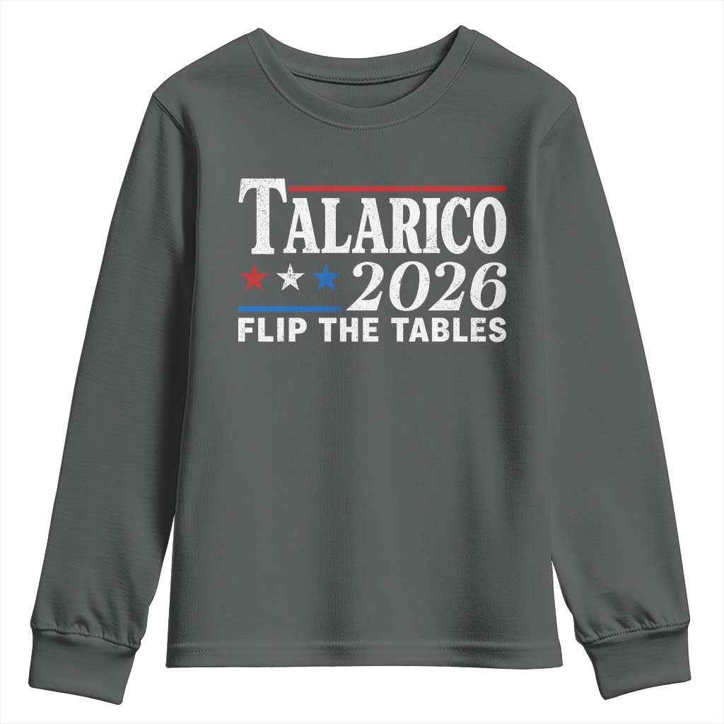 James Talarico 2026 Flip The Tables Youth Sweatshirt Texas Senate TS11 Dark Heather Print Your Wear