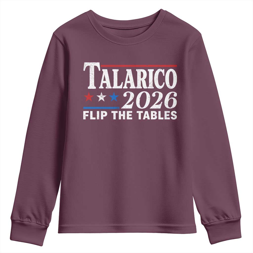 James Talarico 2026 Flip The Tables Youth Sweatshirt Texas Senate TS11 Maroon Print Your Wear