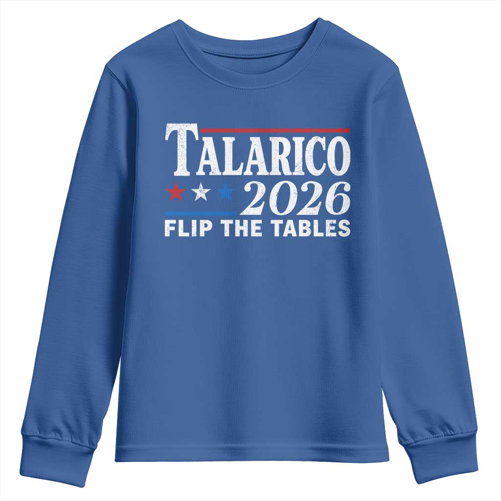 James Talarico 2026 Flip The Tables Youth Sweatshirt Texas Senate TS11 Royal Blue Print Your Wear