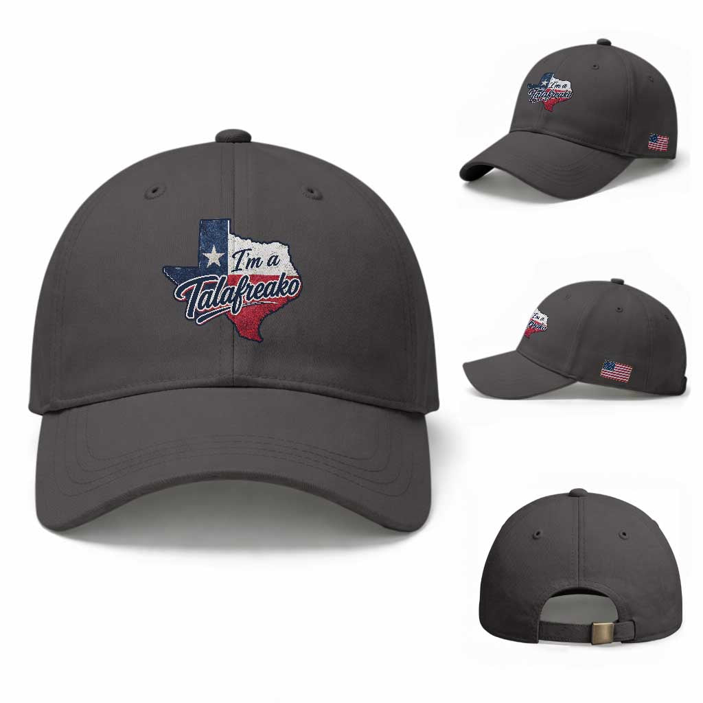I Am A Talafreako James Talarico Baseball Cap US Senate Vintage Texas Map TS11 Baseball Cap Universal Fit Dark Gray Print Your Wear