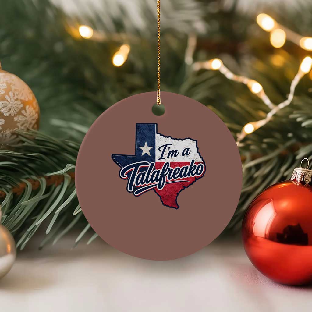I Am A Talafreako James Talarico Ceramic Ornament US Senate Vintage Texas Map TS11 1pc Mocha Print Your Wear