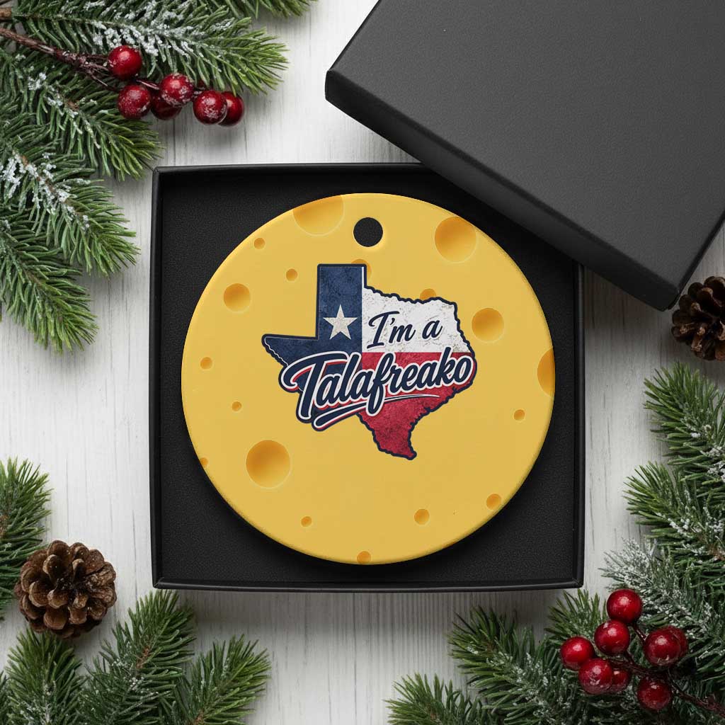 I Am A Talafreako James Talarico Ceramic Ornament US Senate Vintage Texas Map TS11 1pc Yellow Cheese Print Your Wear