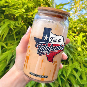 I Am A Talafreako James Talarico Glass Can US Senate Vintage Texas Map TS11 Black Print Your Wear