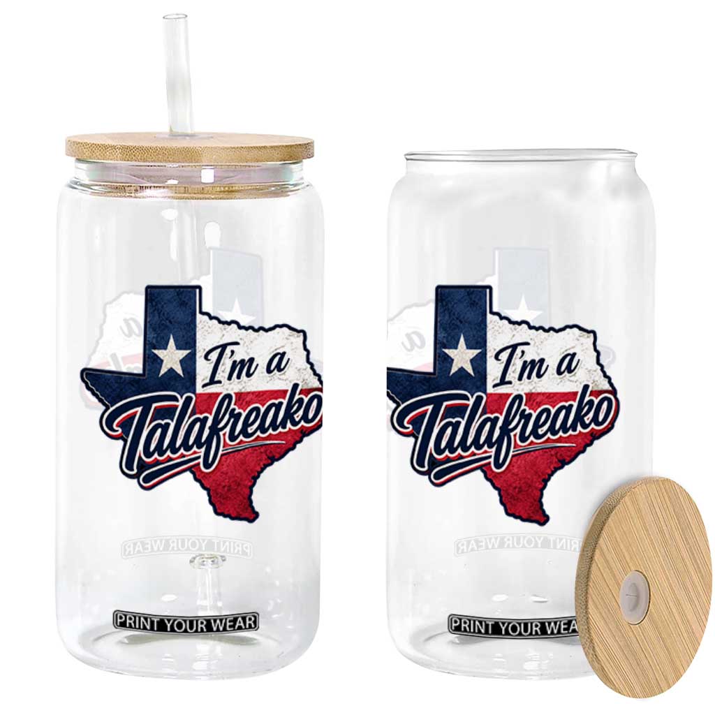I Am A Talafreako James Talarico Glass Can US Senate Vintage Texas Map TS11 Print Your Wear