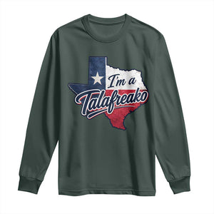 I Am A Talafreako James Talarico Long Sleeve Shirt US Senate Vintage Texas Map TS11 Dark Forest Green Print Your Wear