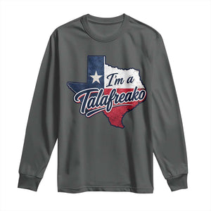 I Am A Talafreako James Talarico Long Sleeve Shirt US Senate Vintage Texas Map TS11 Dark Heather Print Your Wear
