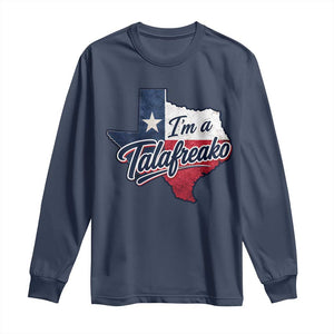 I Am A Talafreako James Talarico Long Sleeve Shirt US Senate Vintage Texas Map TS11 Navy Print Your Wear