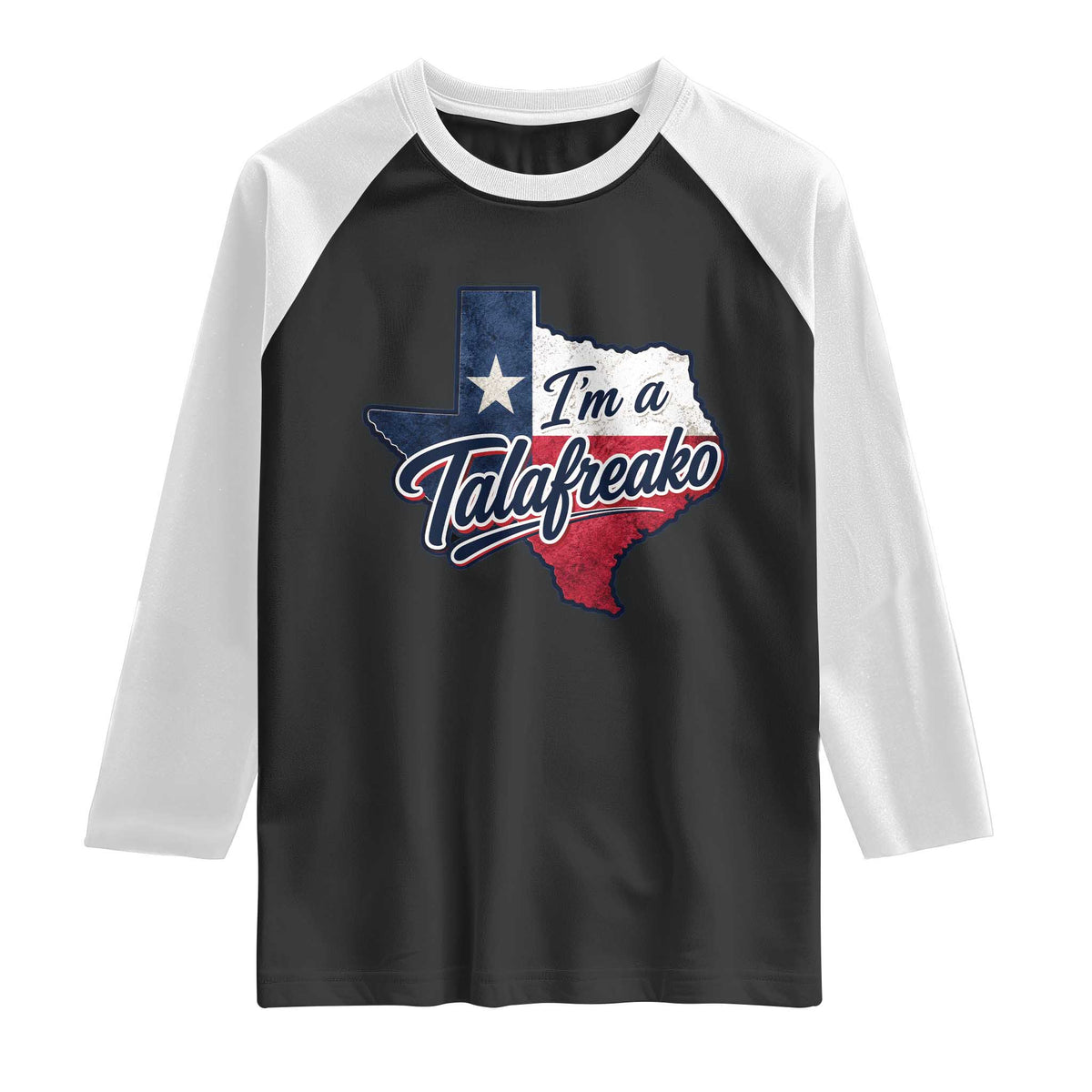 I Am A Talafreako James Talarico Raglan Shirt US Senate Vintage Texas Map TS11 Black White Print Your Wear