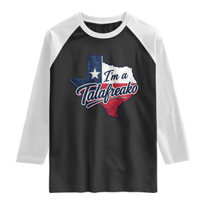 I Am A Talafreako James Talarico Raglan Shirt US Senate Vintage Texas Map TS11 Black White Print Your Wear