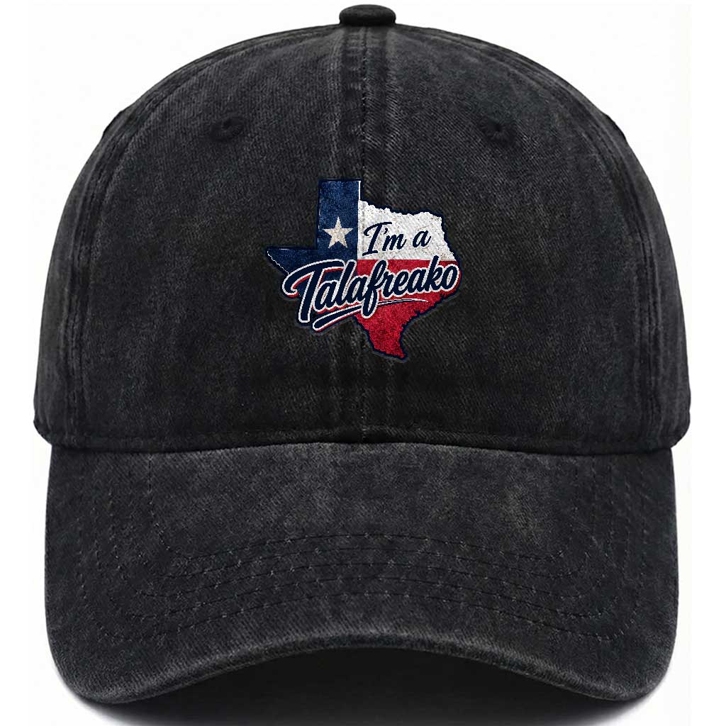I Am A Talafreako James Talarico Washed Cotton Baseball Cap US Senate Vintage Texas Map TS11 Print Your Wear