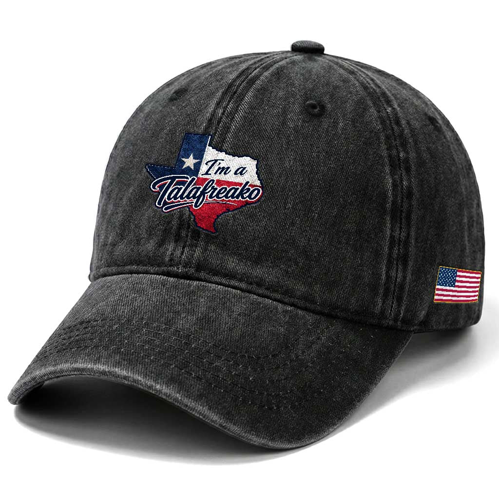 I Am A Talafreako James Talarico Washed Cotton Baseball Cap US Senate Vintage Texas Map TS11 Print Your Wear