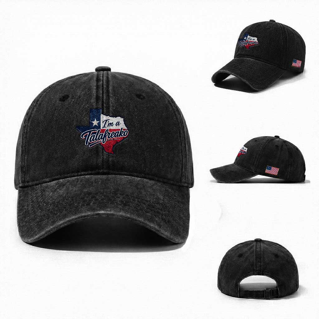 I Am A Talafreako James Talarico Washed Cotton Baseball Cap US Senate Vintage Texas Map TS11 Washed Cap Universal Fit Black Print Your Wear