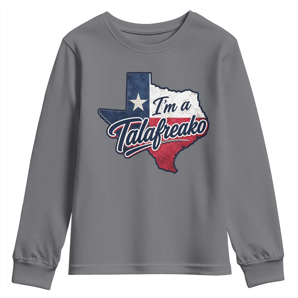 I Am A Talafreako James Talarico Youth Sweatshirt US Senate Vintage Texas Map TS11 Charcoal Print Your Wear