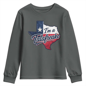 I Am A Talafreako James Talarico Youth Sweatshirt US Senate Vintage Texas Map TS11 Dark Heather Print Your Wear