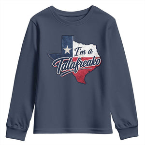 I Am A Talafreako James Talarico Youth Sweatshirt US Senate Vintage Texas Map TS11 Navy Print Your Wear