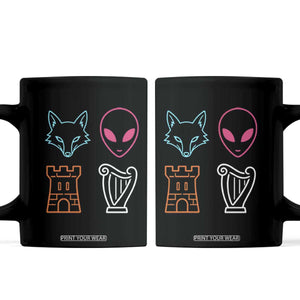 Fox Alien Castle Harp Retro Coffee Mug San Antonio Texas Sports TS11 Black Print Your Wear