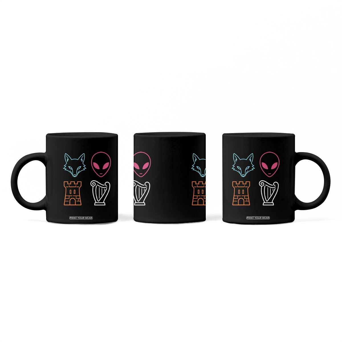 Fox Alien Castle Harp Retro Coffee Mug San Antonio Texas Sports TS11 Print Your Wear