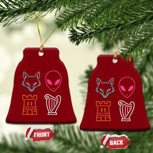 Fox Alien Castle Harp Retro Ceramic Ornament San Antonio Texas Sports TS11 Print Your Wear