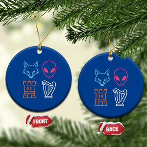 Fox Alien Castle Harp Retro Ceramic Ornament San Antonio Texas Sports TS11 1pc Blue Print Your Wear