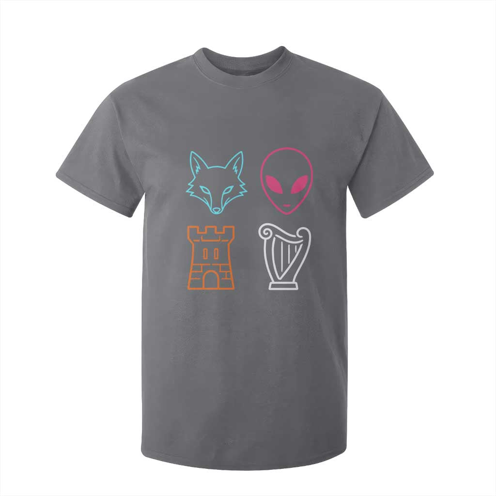 Fox Alien Castle Harp Retro T Shirt For Kid San Antonio Texas Sports TS11 Charcoal Print Your Wear