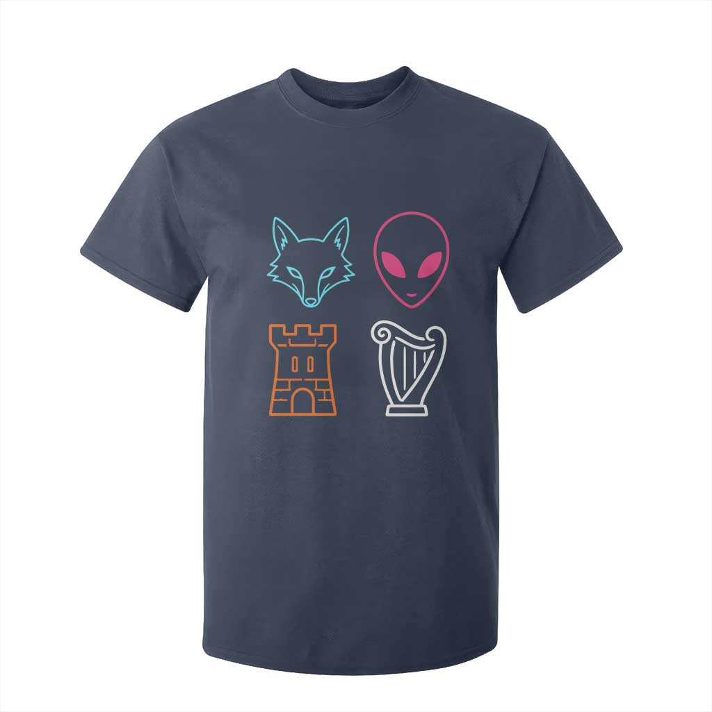 Fox Alien Castle Harp Retro T Shirt For Kid San Antonio Texas Sports TS11 Navy Print Your Wear