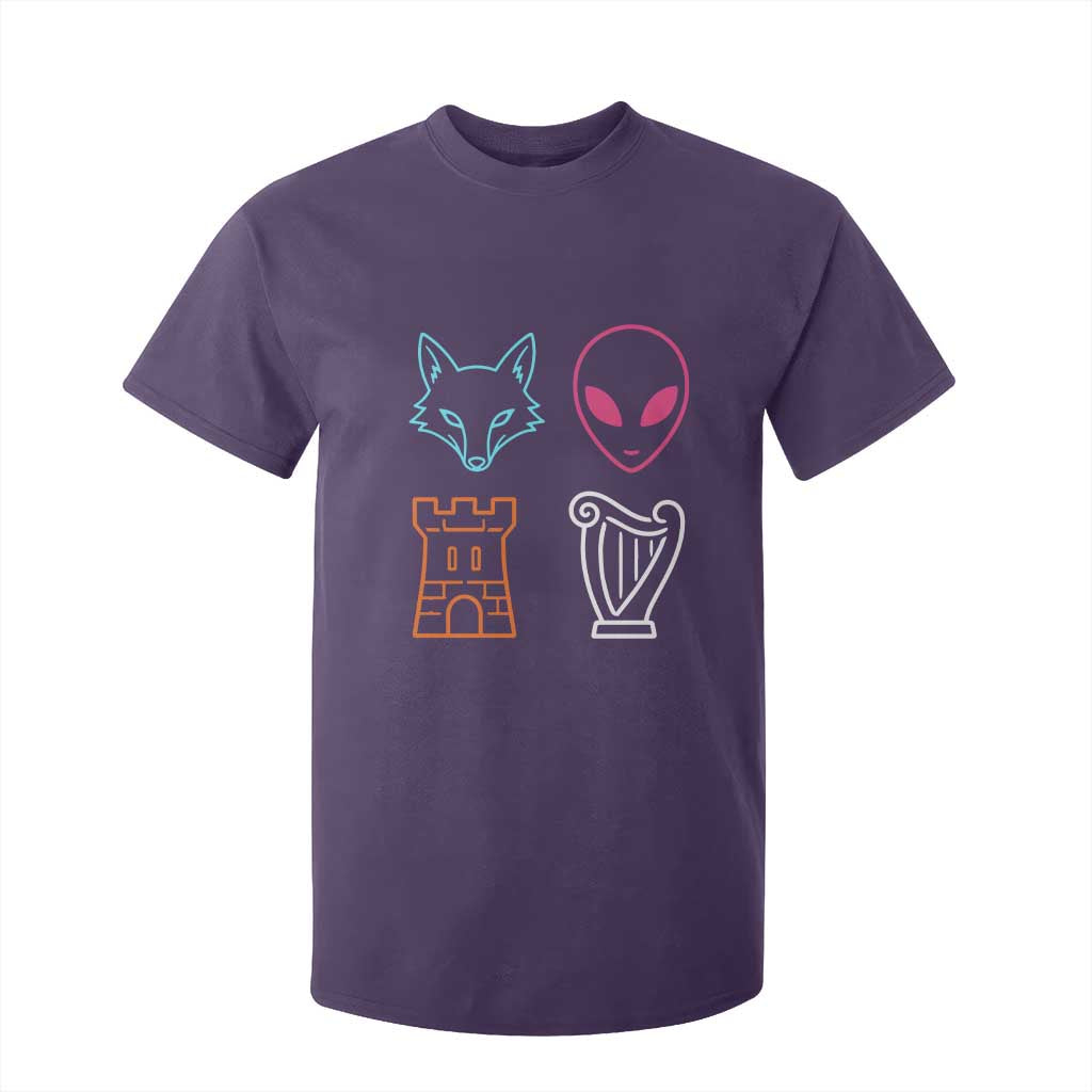 Fox Alien Castle Harp Retro T Shirt For Kid San Antonio Texas Sports TS11 Purple Print Your Wear