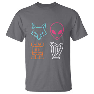 Fox Alien Castle Harp Retro T Shirt San Antonio Texas Sports TS11 Charcoal Print Your Wear