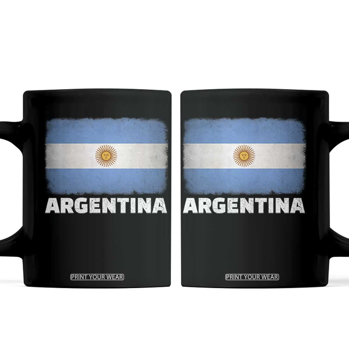 Vintage Argentina Flag Sun of May Argentinian Souvenir Coffee Mug TS11 Black Print Your Wear
