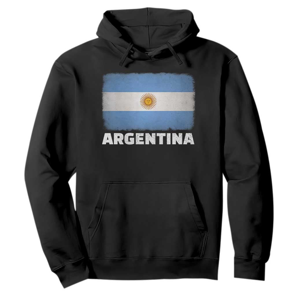 Vintage Argentina Flag Sun of May Argentinian Souvenir Hoodie TS11 Black Print Your Wear