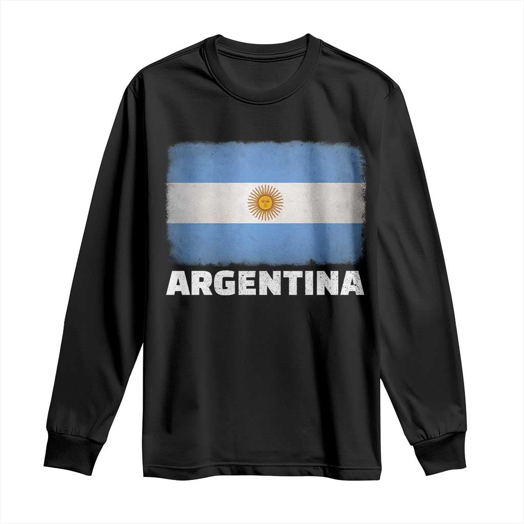 Vintage Argentina Flag Sun of May Argentinian Souvenir Long Sleeve Shirt TS11 Black Print Your Wear