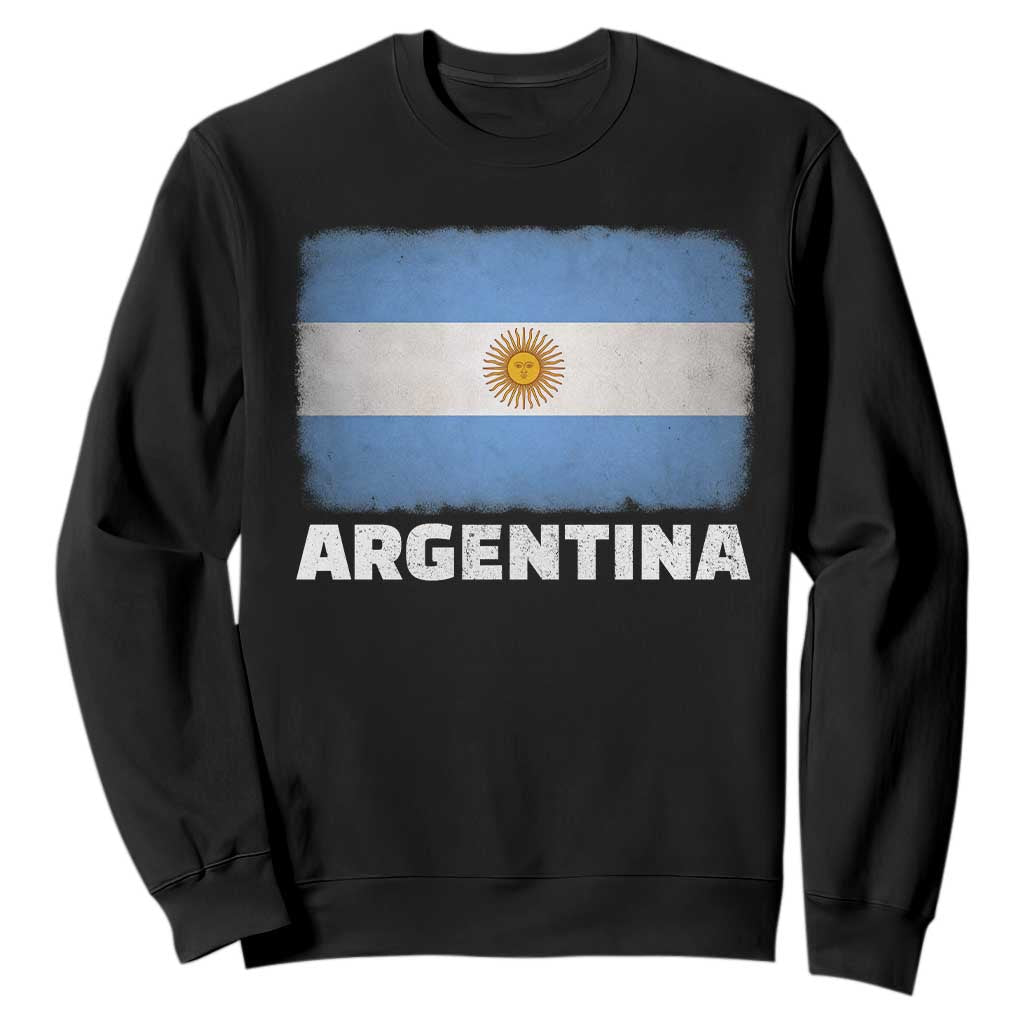 Vintage Argentina Flag Sun of May Argentinian Souvenir Sweatshirt TS11 Black Print Your Wear