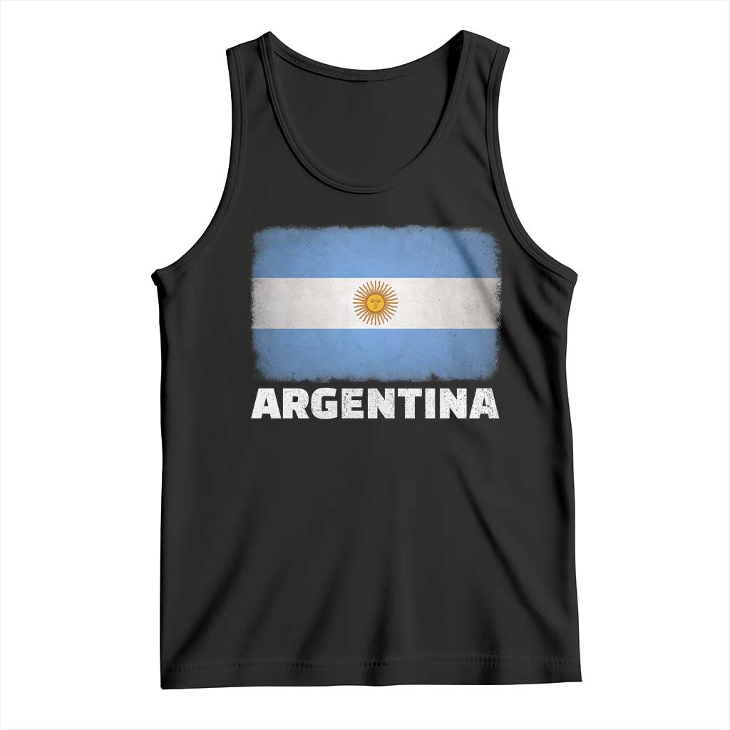 Vintage Argentina Flag Sun of May Argentinian Souvenir Tank Top TS11 Black Print Your Wear