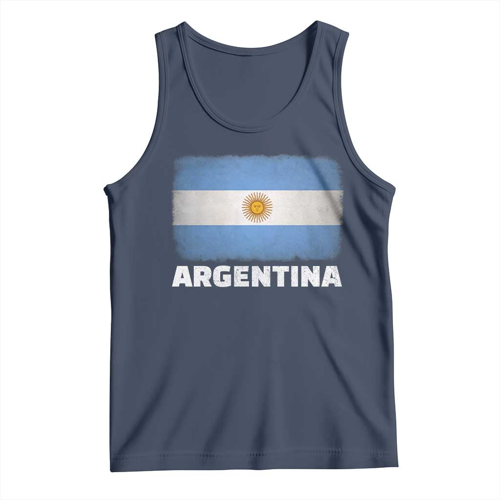 Vintage Argentina Flag Sun of May Argentinian Souvenir Tank Top TS11 Navy Print Your Wear