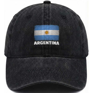 Vintage Argentina Flag Sun of May Argentinian Souvenir Washed Cotton Baseball Cap TS11 Print Your Wear