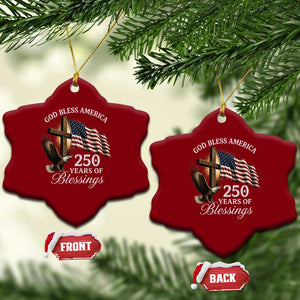 God Bless America 250 Years Of Blessings Ceramic Ornament US 250th Anniversary Bald Eagle American Flag TS11 Print Your Wear