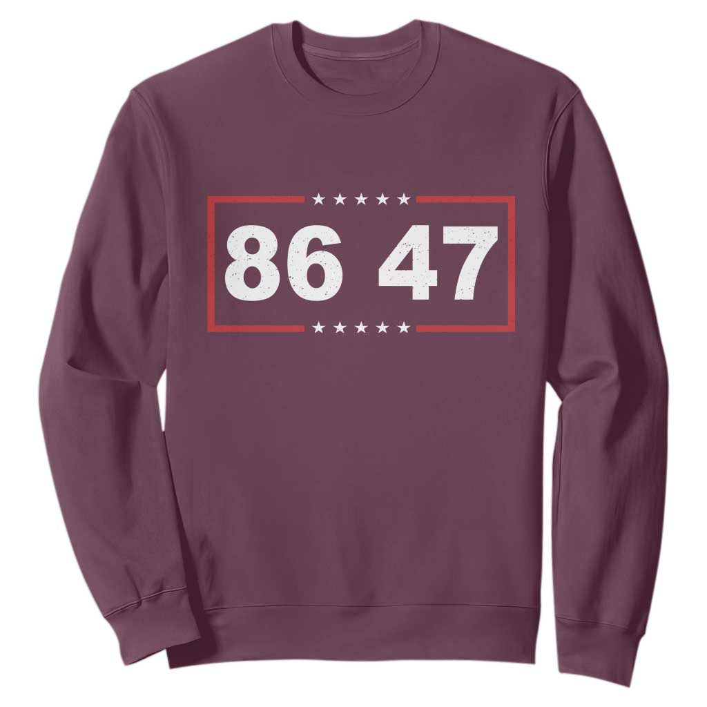Vintage 8647 Sweatshirt US Political FDT Stars And Stripes TS11 Maroon Print Your Wear
