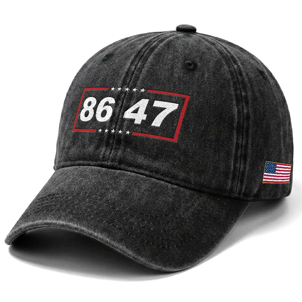 Vintage 8647 Washed Cotton Baseball Cap US Political FDT Stars And Stripes TS11 Print Your Wear